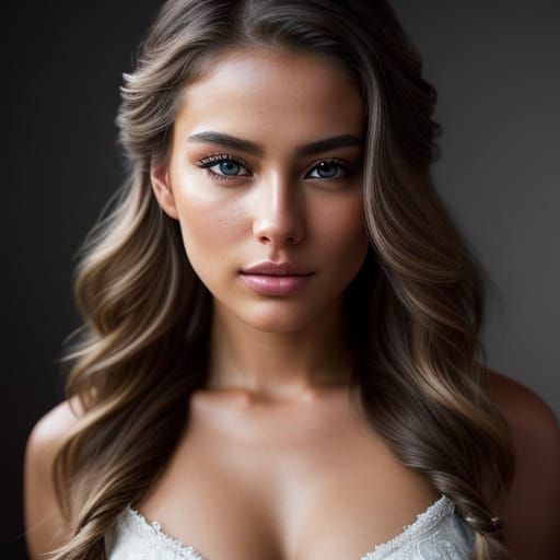 Gorgeous Dirty-Blonde Goddess in Hyper-Realistic Portrait