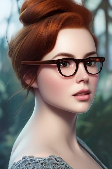 Sensual Woman Portrait in Digital Painting Style