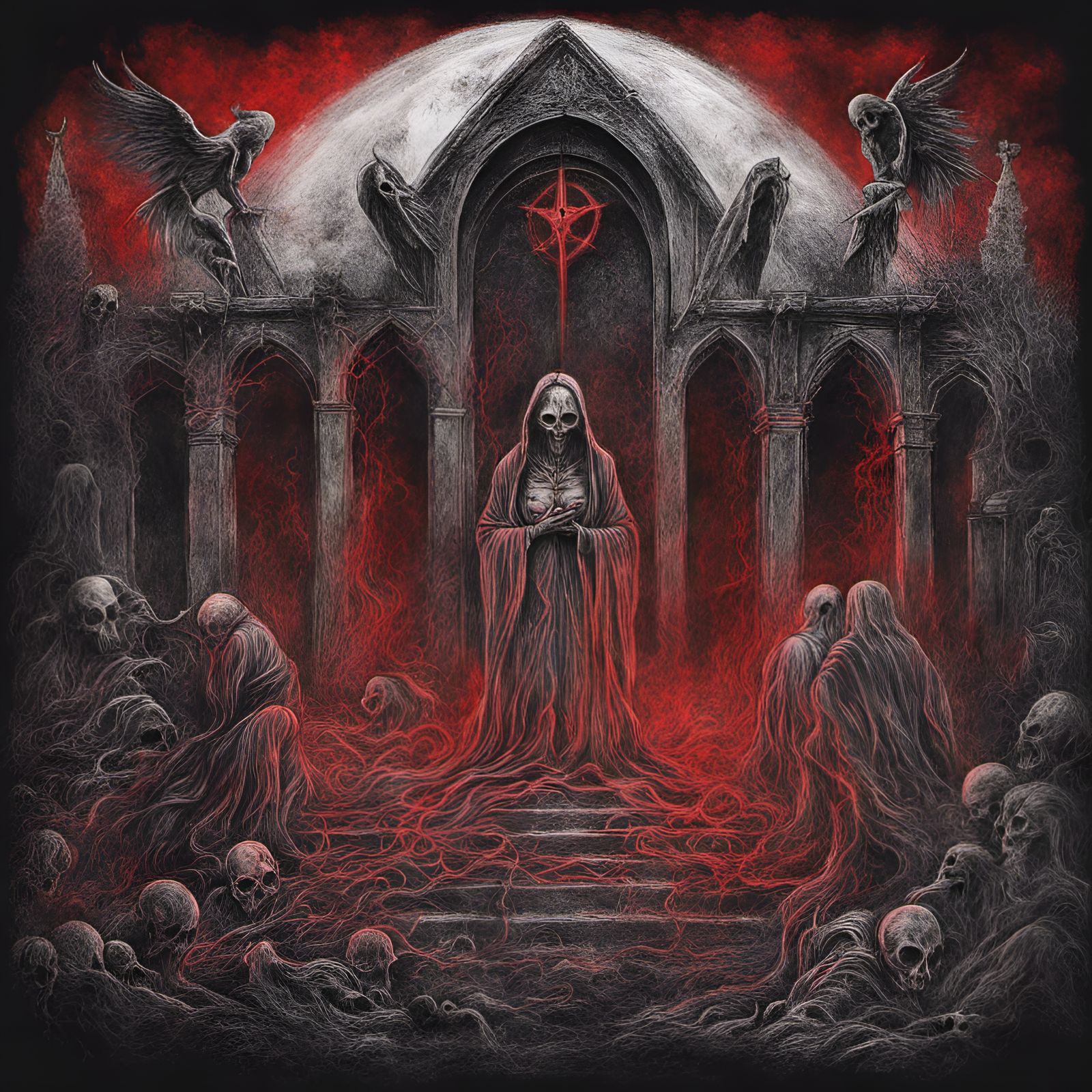 Eerie Satanic Ritual in Red Mist Cemetery