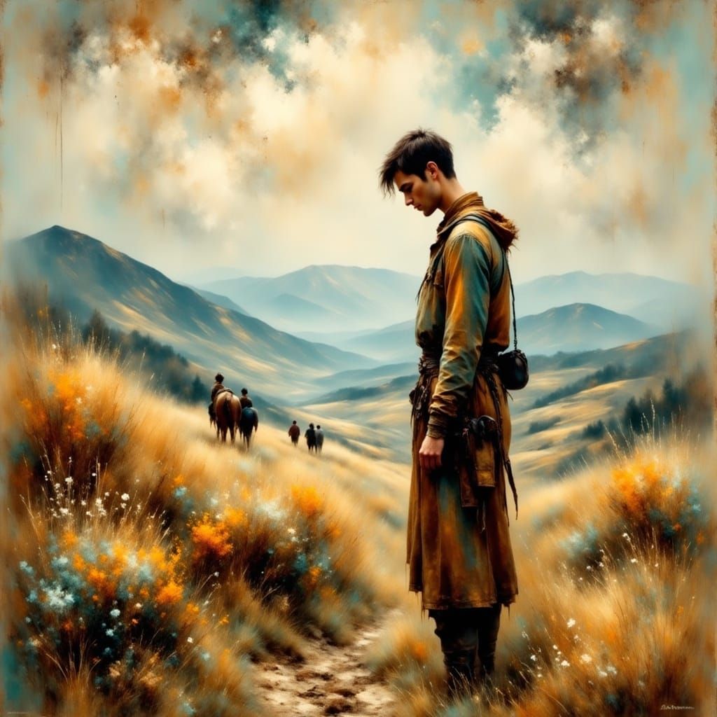 A Lone Figure Contemplates Existential Silence in a Mysterio...