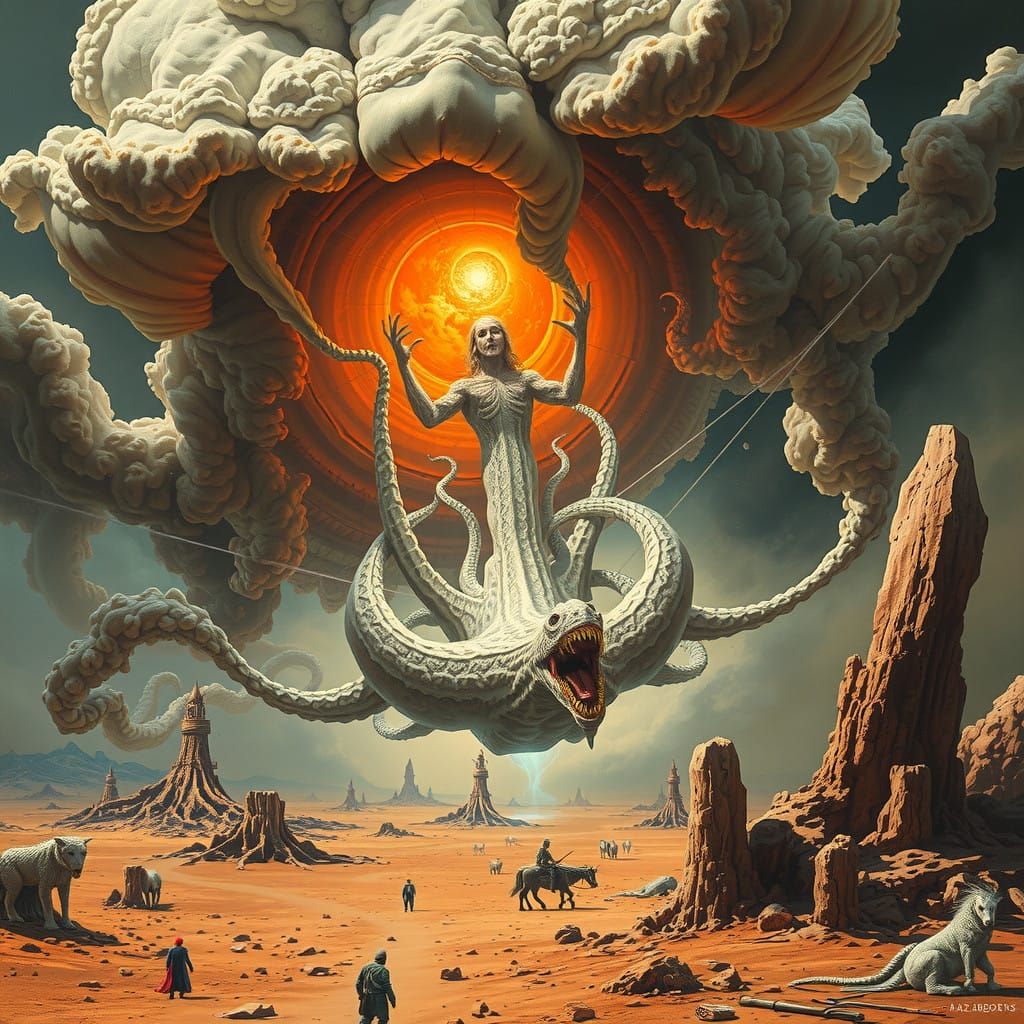 Ethereal Apocalypse in Cosmic Horror Style