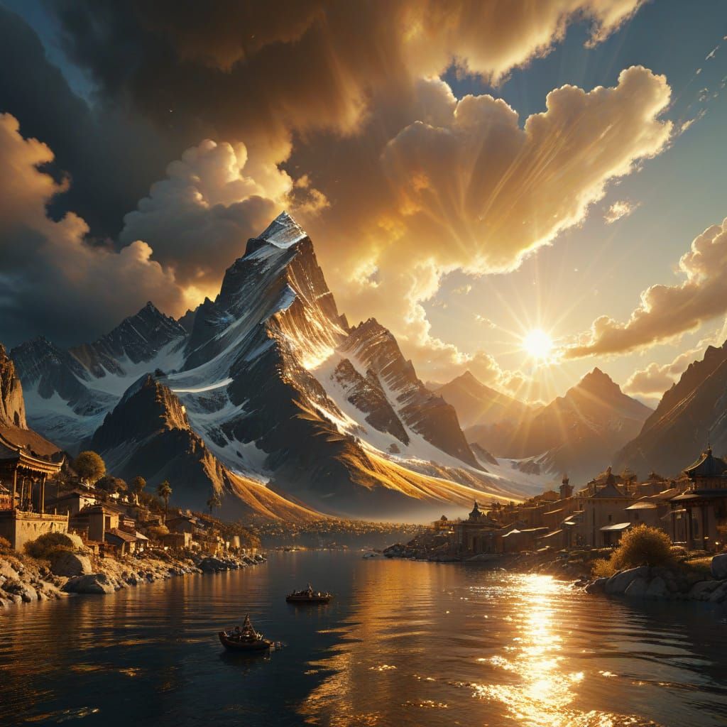 Golden World Panorama: A Digital Matte Painting