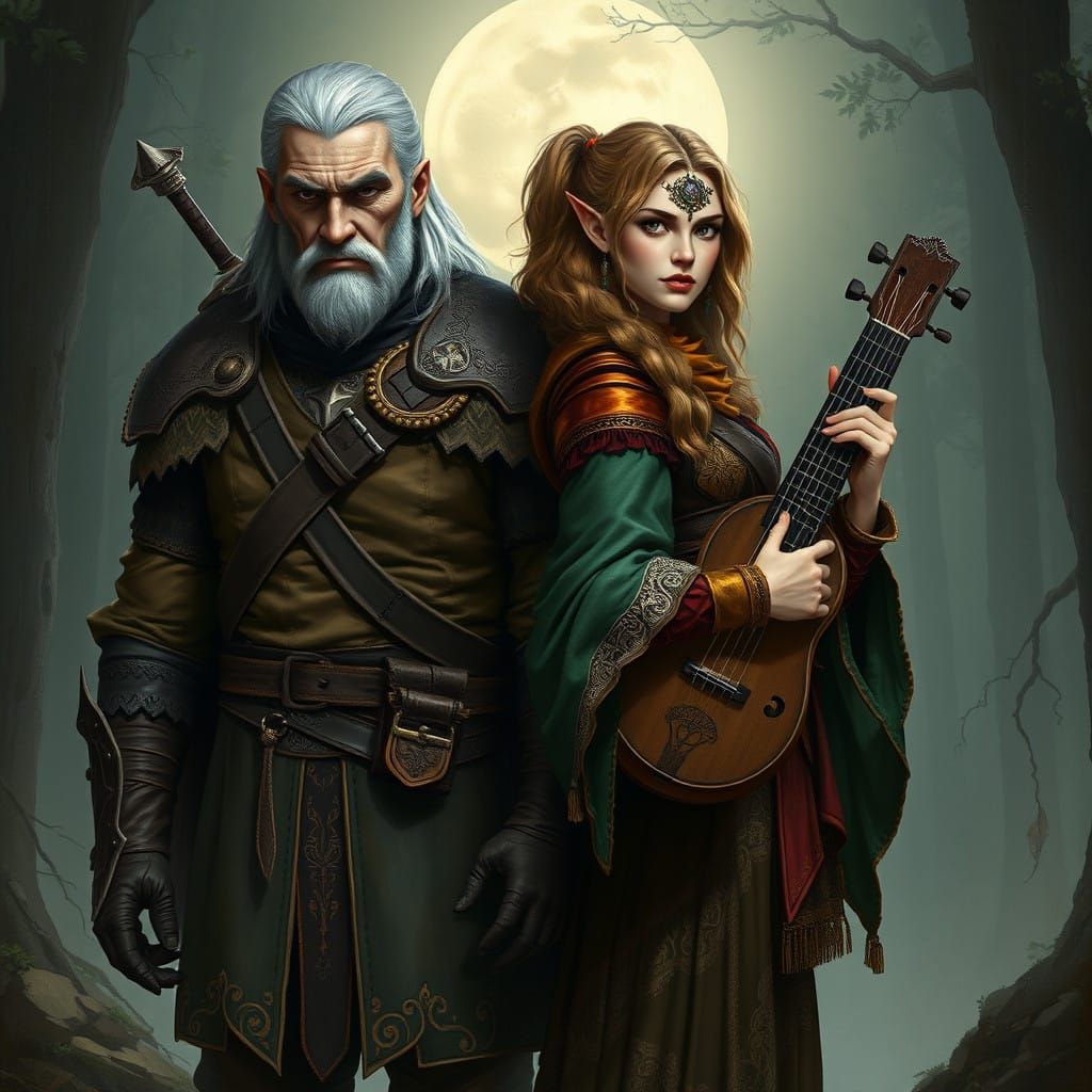 Geralt of Rivia Meets the Enchanting Bard in a Fantastical M...
