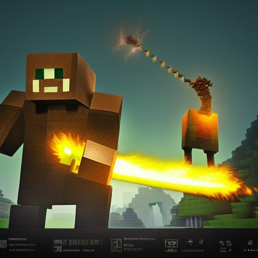 Minecraft Steve vs Iron Golem: Fantasy Concept Art