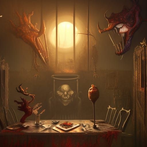 Horror Breakfast: Detailed Matte Painting