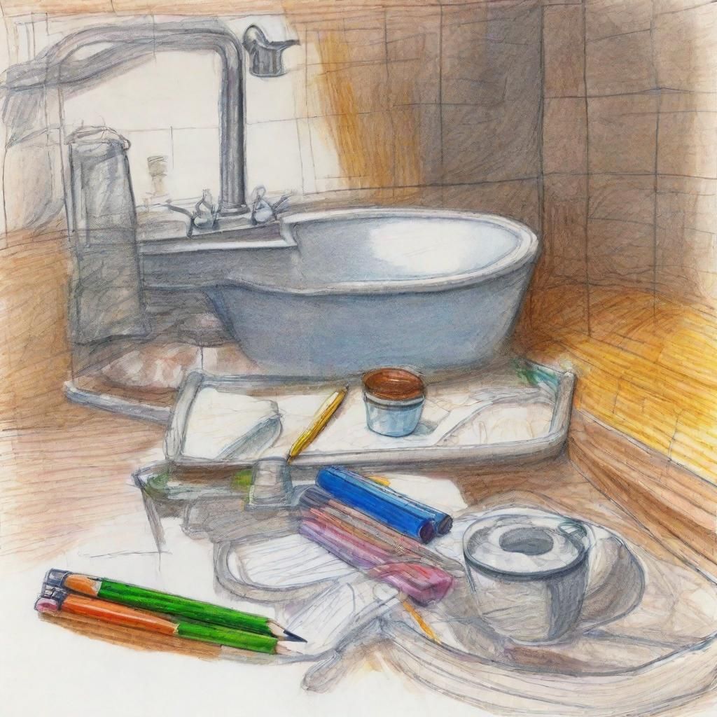 Cell Phone, Kitchen Sink, and Pencil Crayon