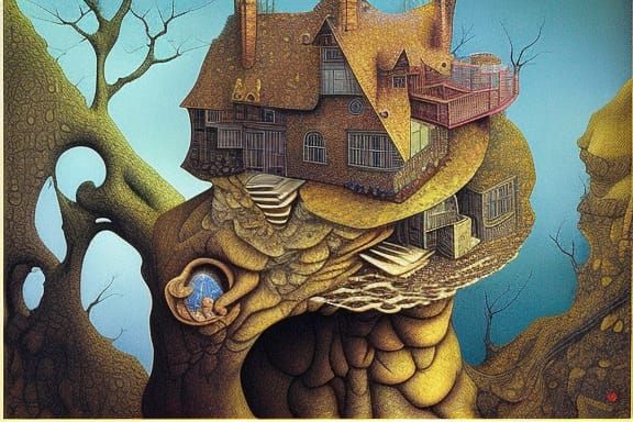 Surreal Mountain View in Tessellated Style