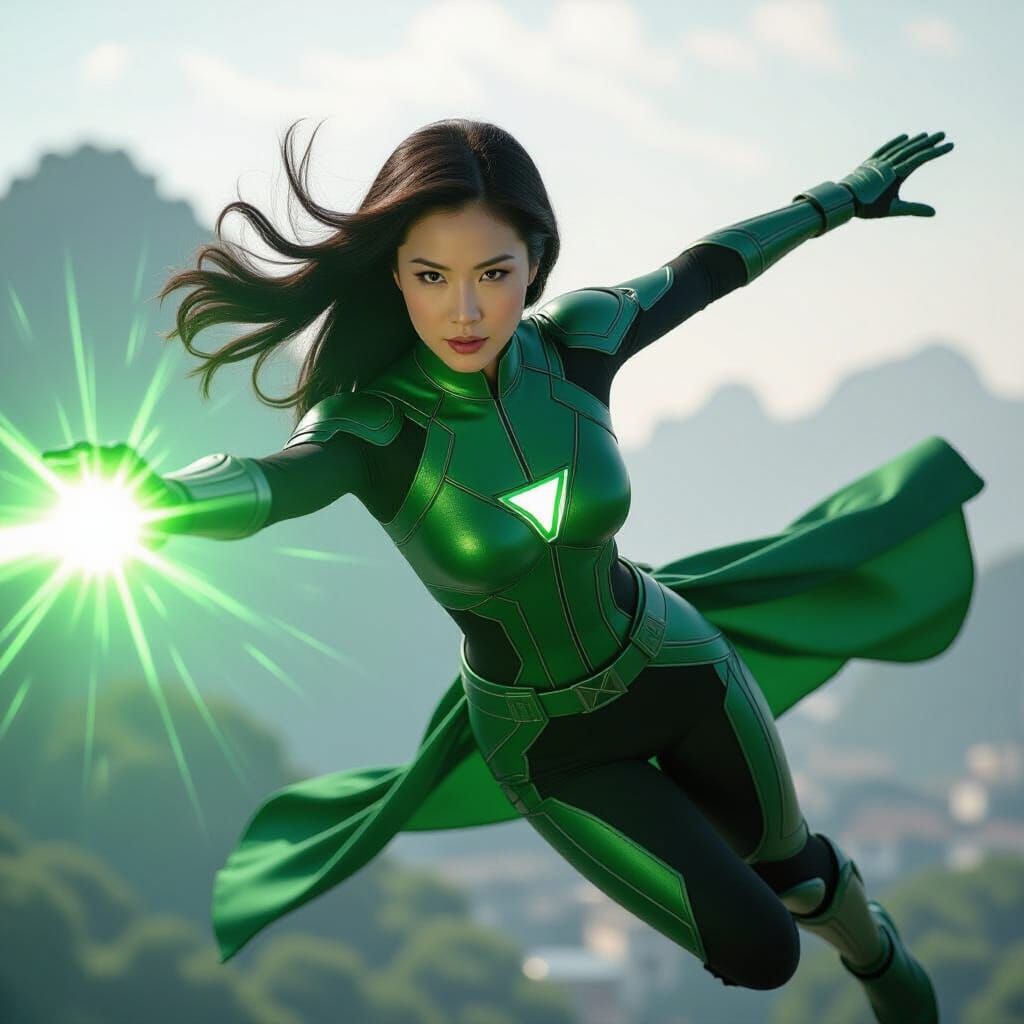 Asian Woman as Marvel's Vision in Action
