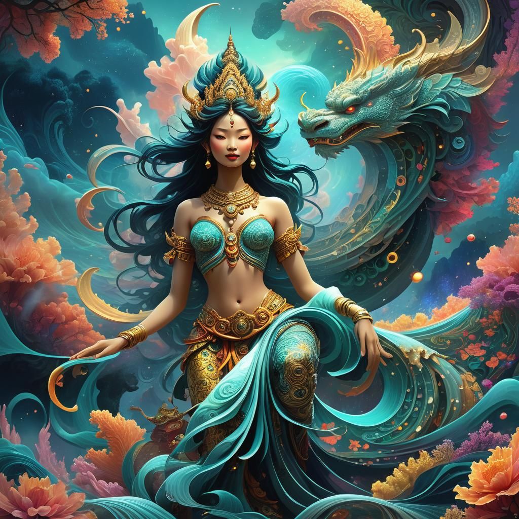 Thai Naga Digital Art in Epic Style