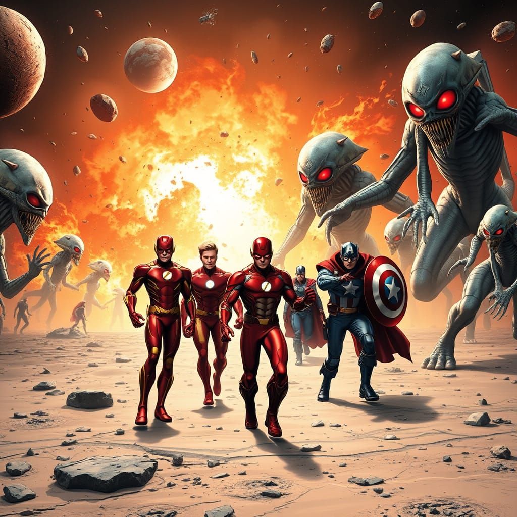 Avengers Battle Alien Horde on Ceres in Epic Superhero Art