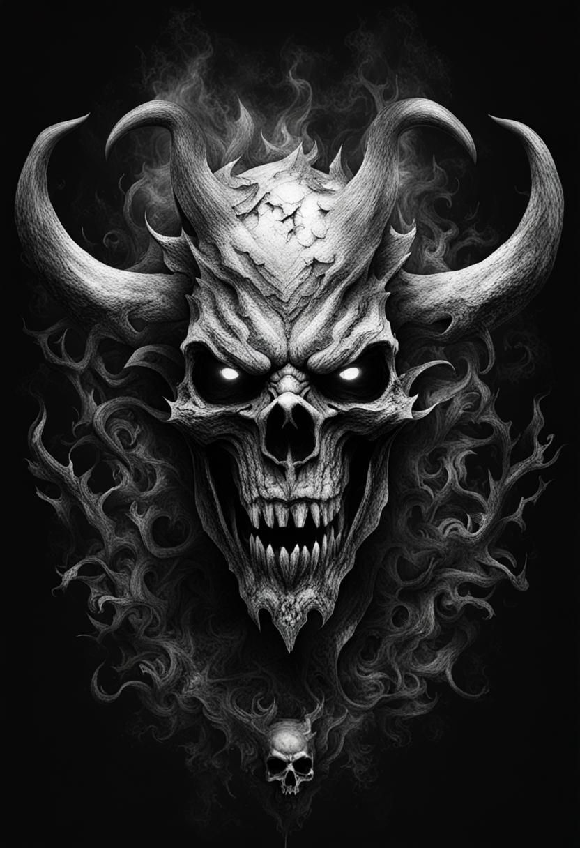 Monochrome Devil of the Dark Age in Flames