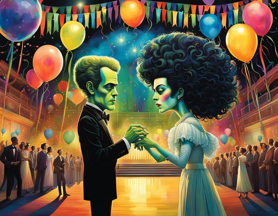 Frankenstein’s Monster And The Bride of Frankenstein Valenti...
