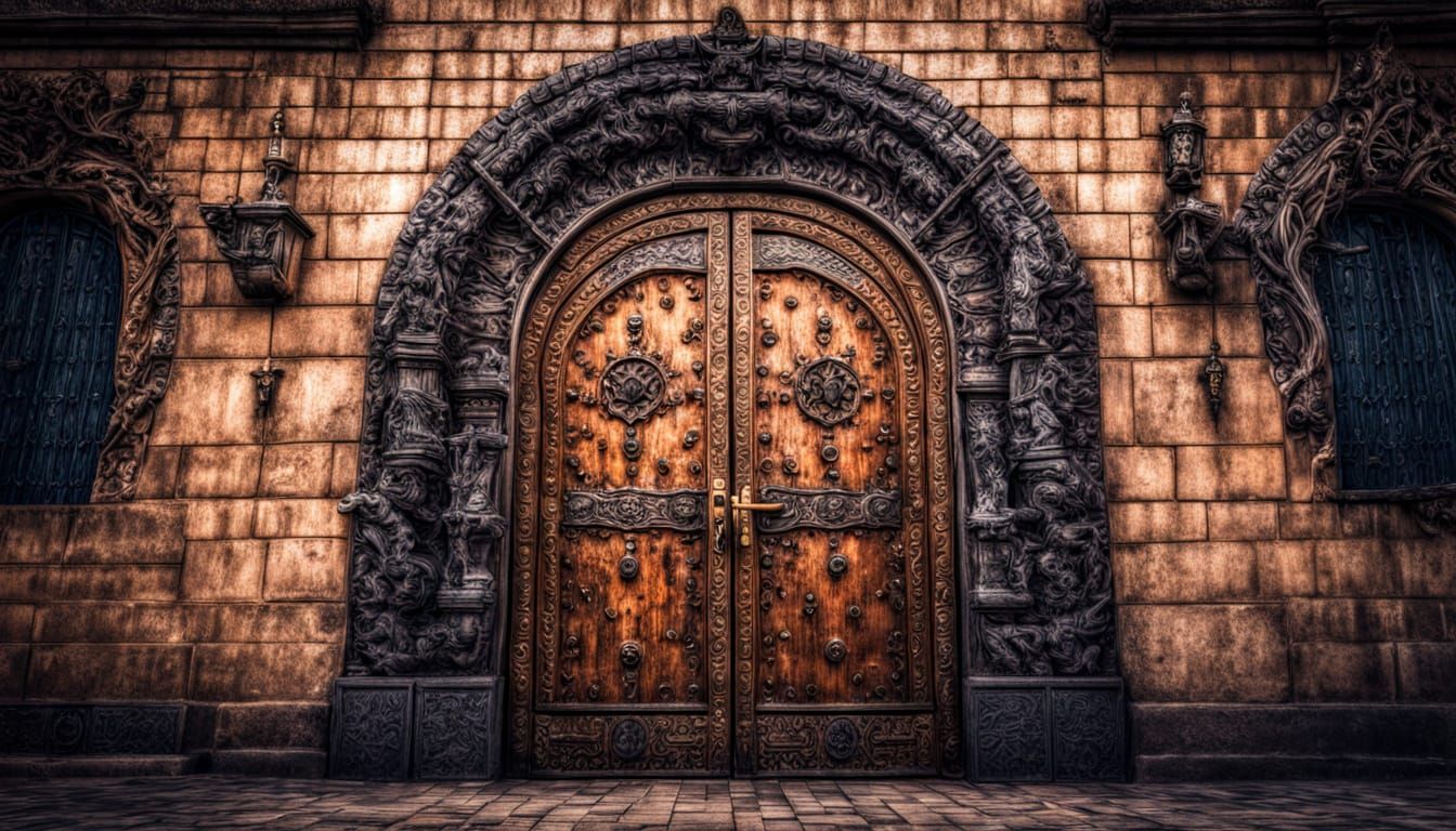 The Impossible Door: Hyperrealistic Cinematic Scene