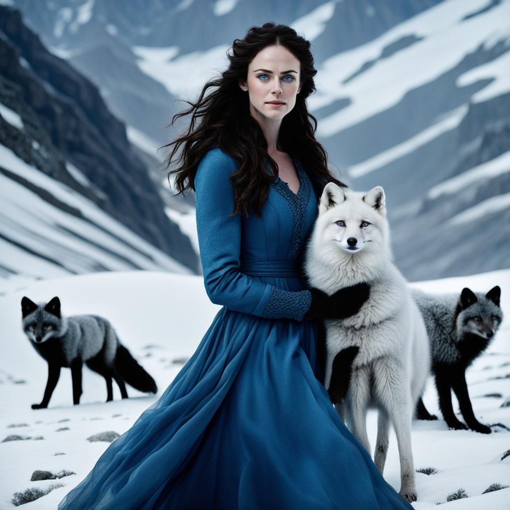 Kaya Scodelario as Winter Queen with Arctic Fox