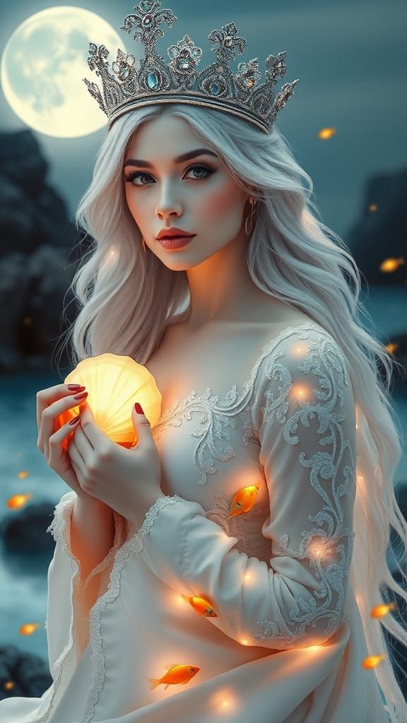 Ethereal Goddess Portrait in Hyperrealistic Style