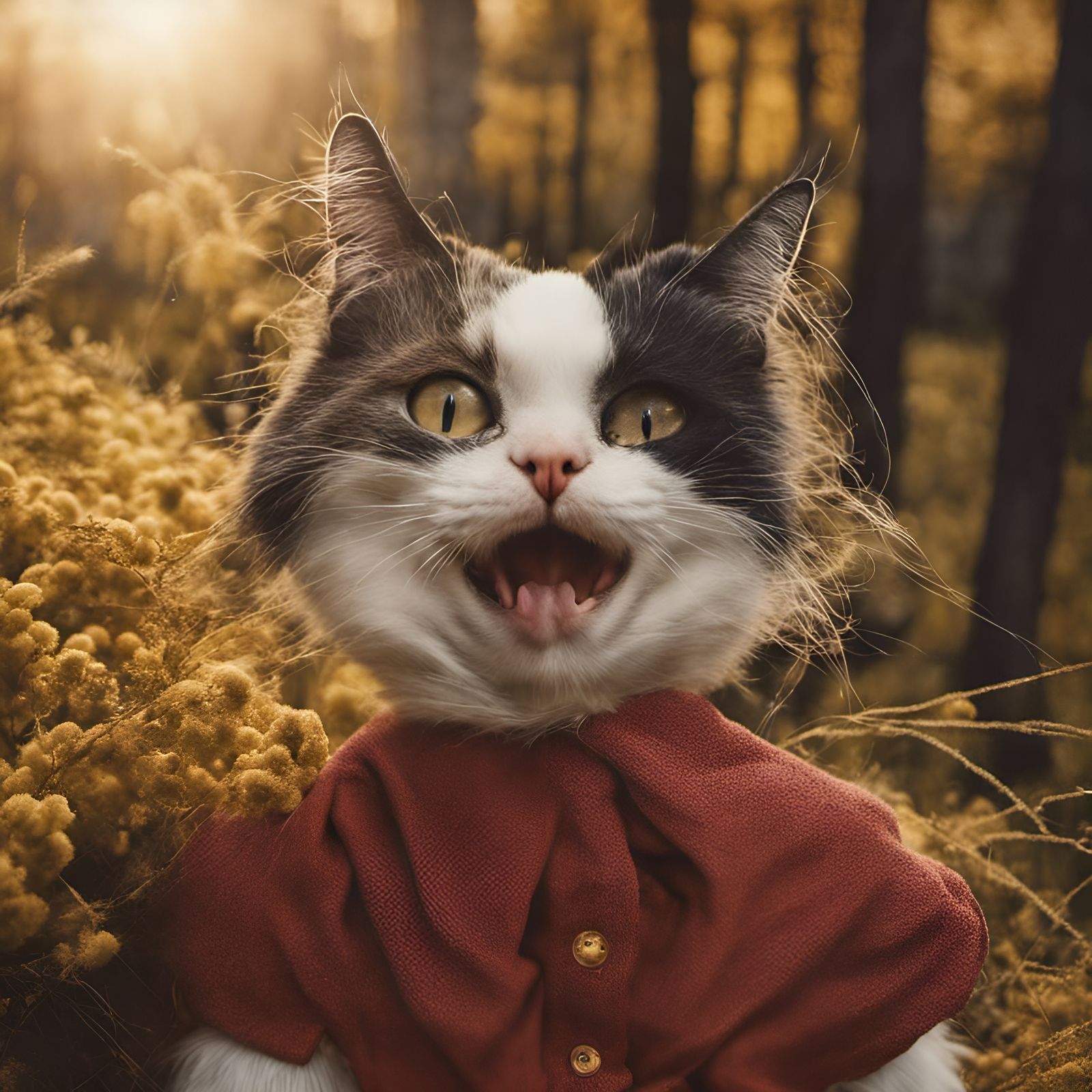 Happy Alien People and Pets in Dreamy Light