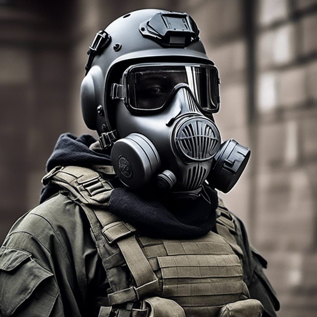 Gas Mask Juggernaut in Heavy Armor Portrait