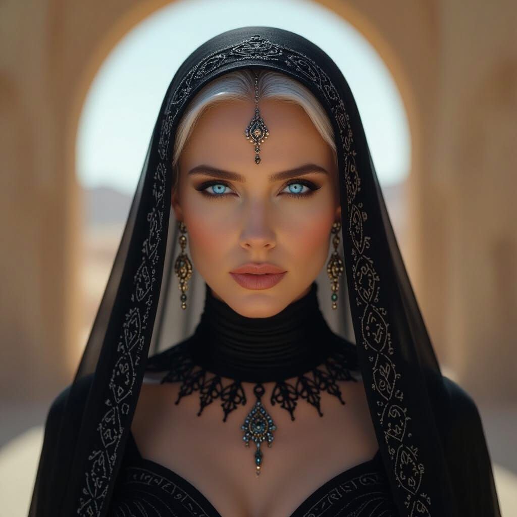 Regal Bene Gesserit Woman in Cinematic Film Still
