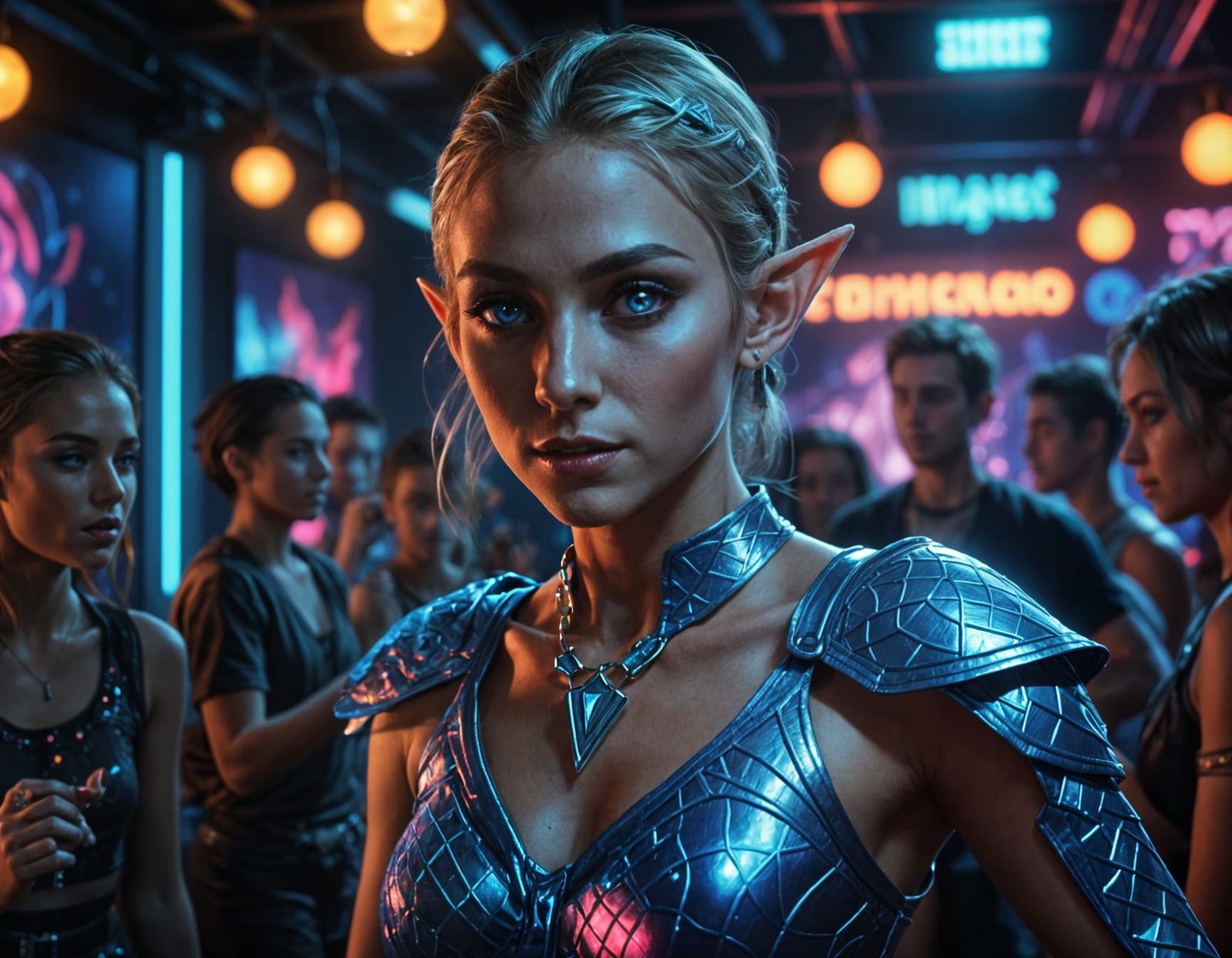 Blond Elf Dancing in a Club