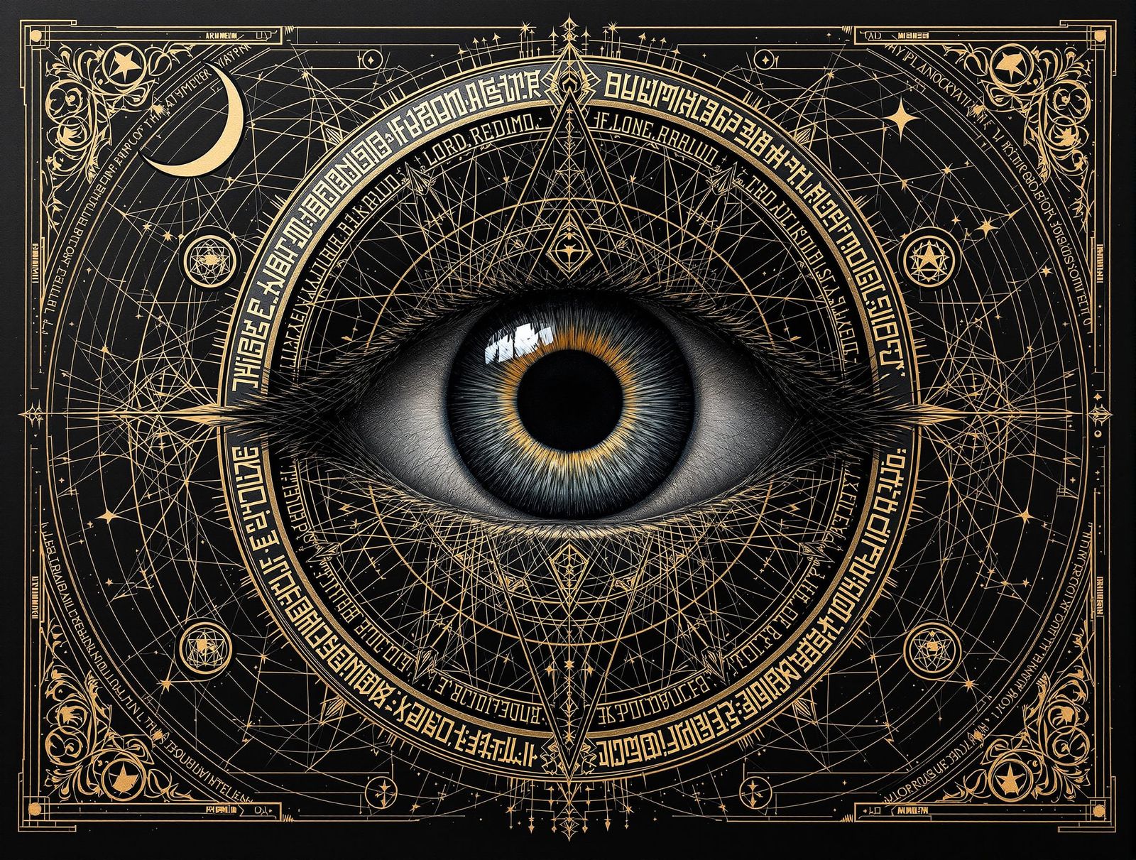 Colossal Realm with Eye and Ancient Scripts