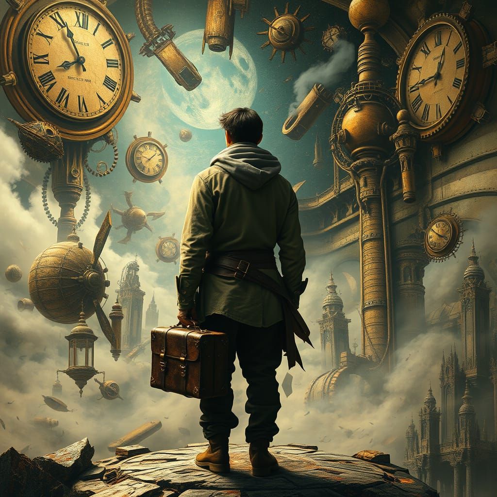 Time Traveler Lost in Clockwork Dreamscape
