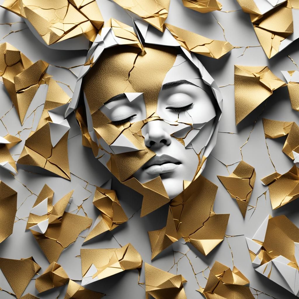 Kintsugi Woman: Celebrating Flaws with Gold