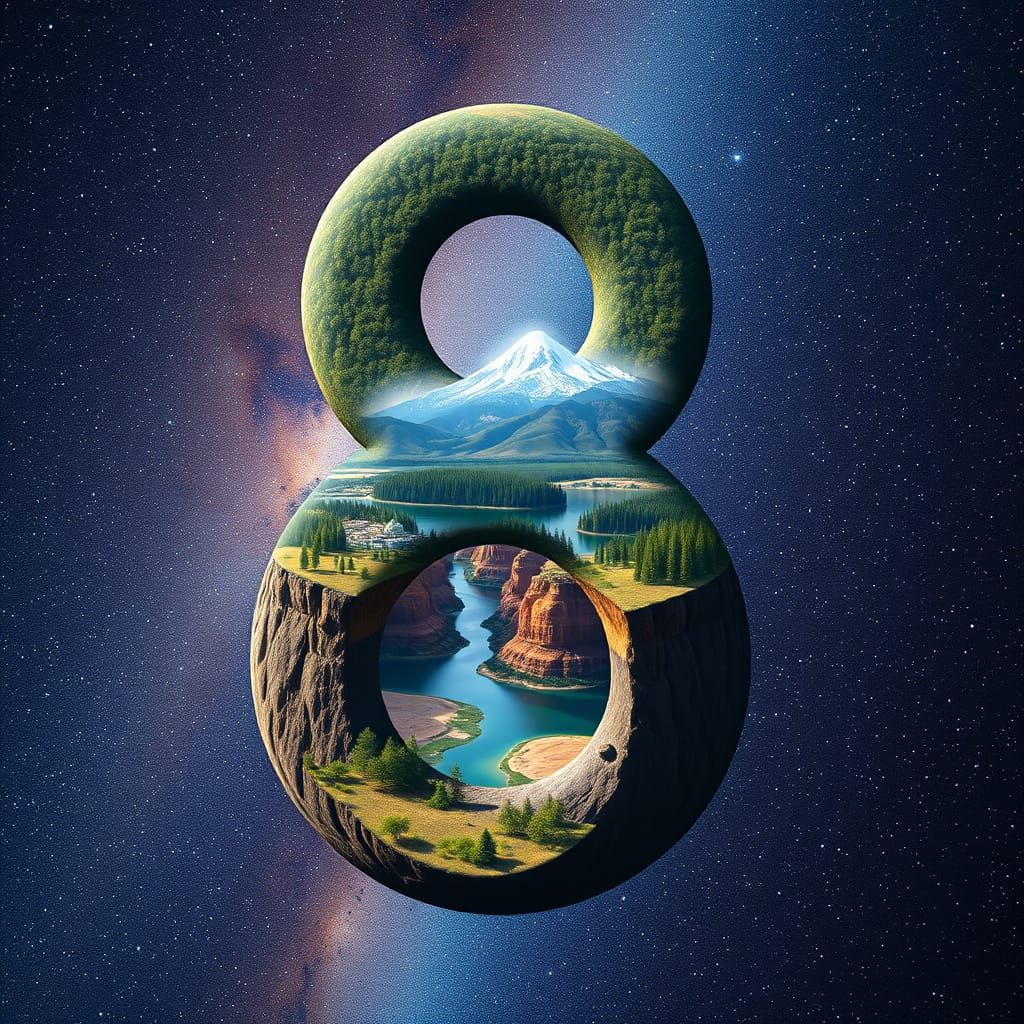 Ethereal Landscape of Wonder on a Cosmic Figure Eight