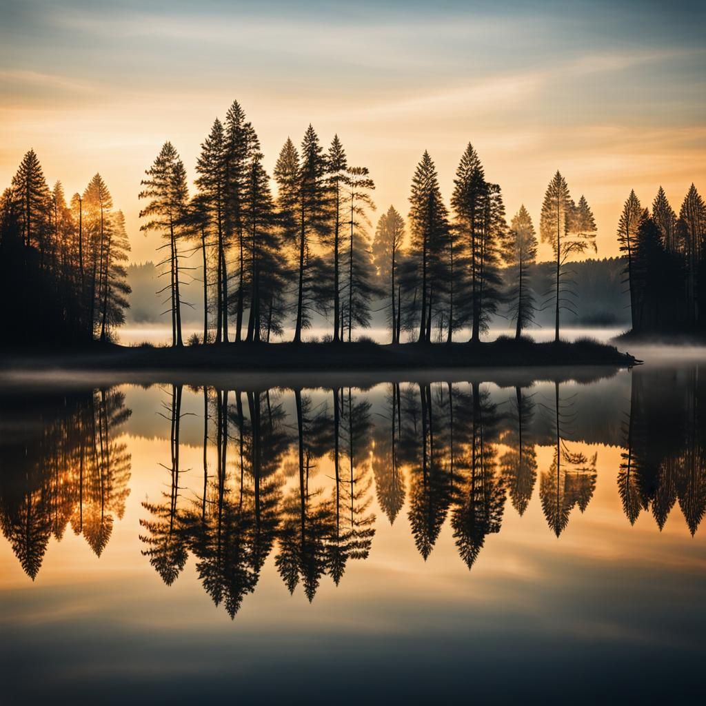 Golden Hour: Serene Lake Landscape Photography