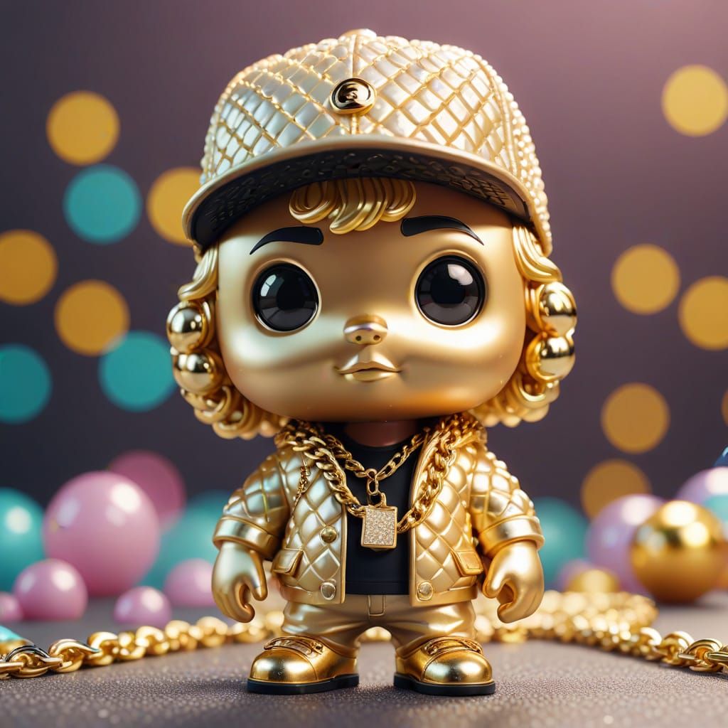Adorable Bubble Wrap Gangster Character with Gold Chains
