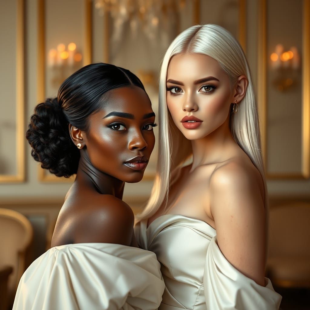 Hyper Realistic Luxury Skin Care Models in Elegant Harmony