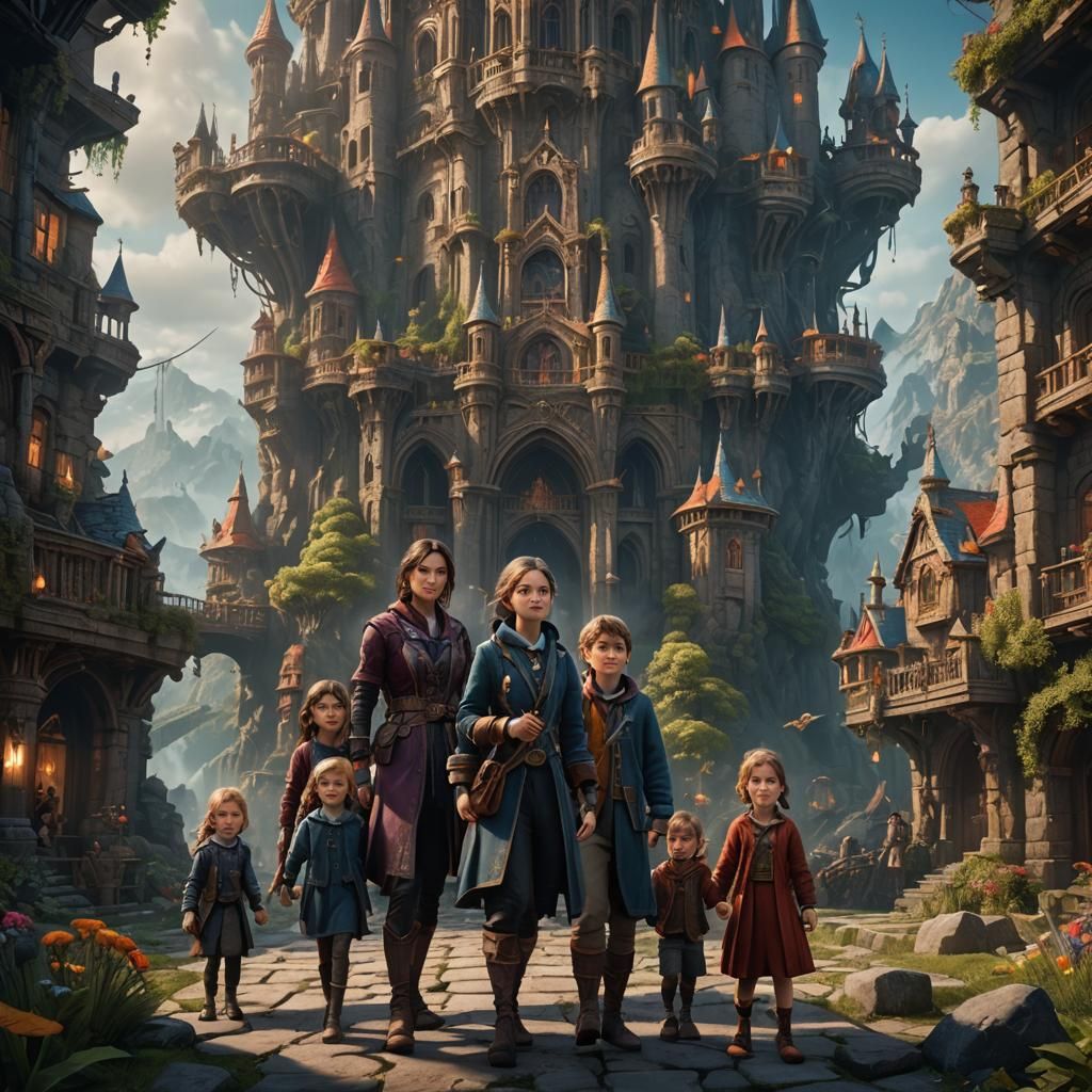 Realistic Family Life in Detailed Matte Painting