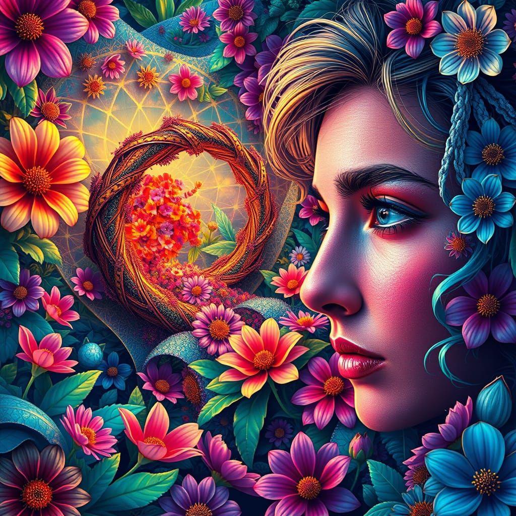 Vibrant Flower Garden with Tori Gates