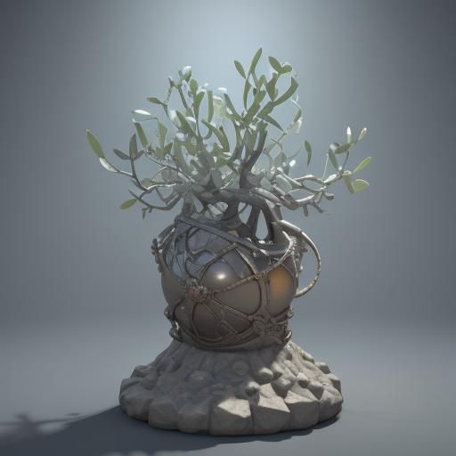 Radiant Lamp in Glass: 3D Digital Art