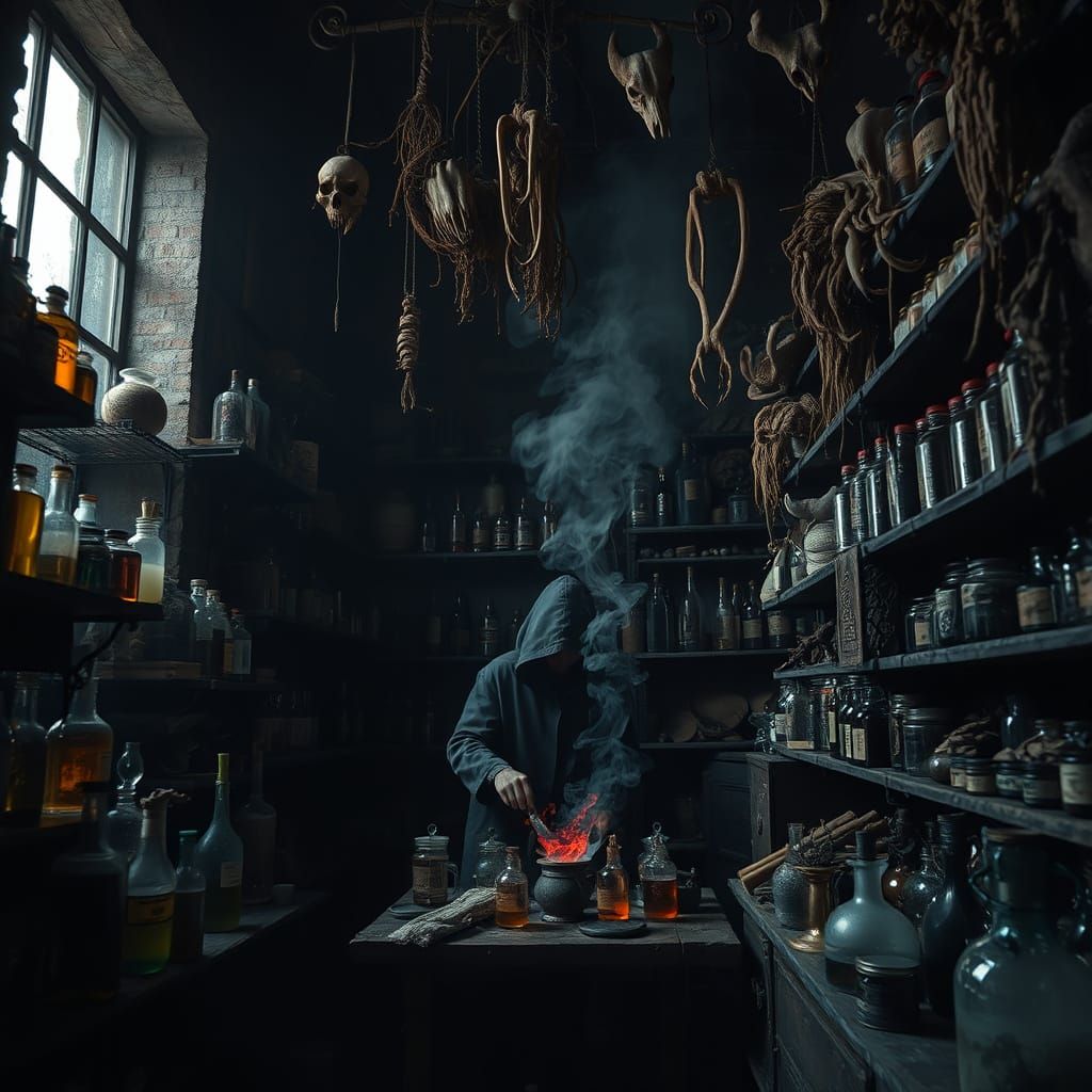 Shadows Cast in a Dark Apothecary