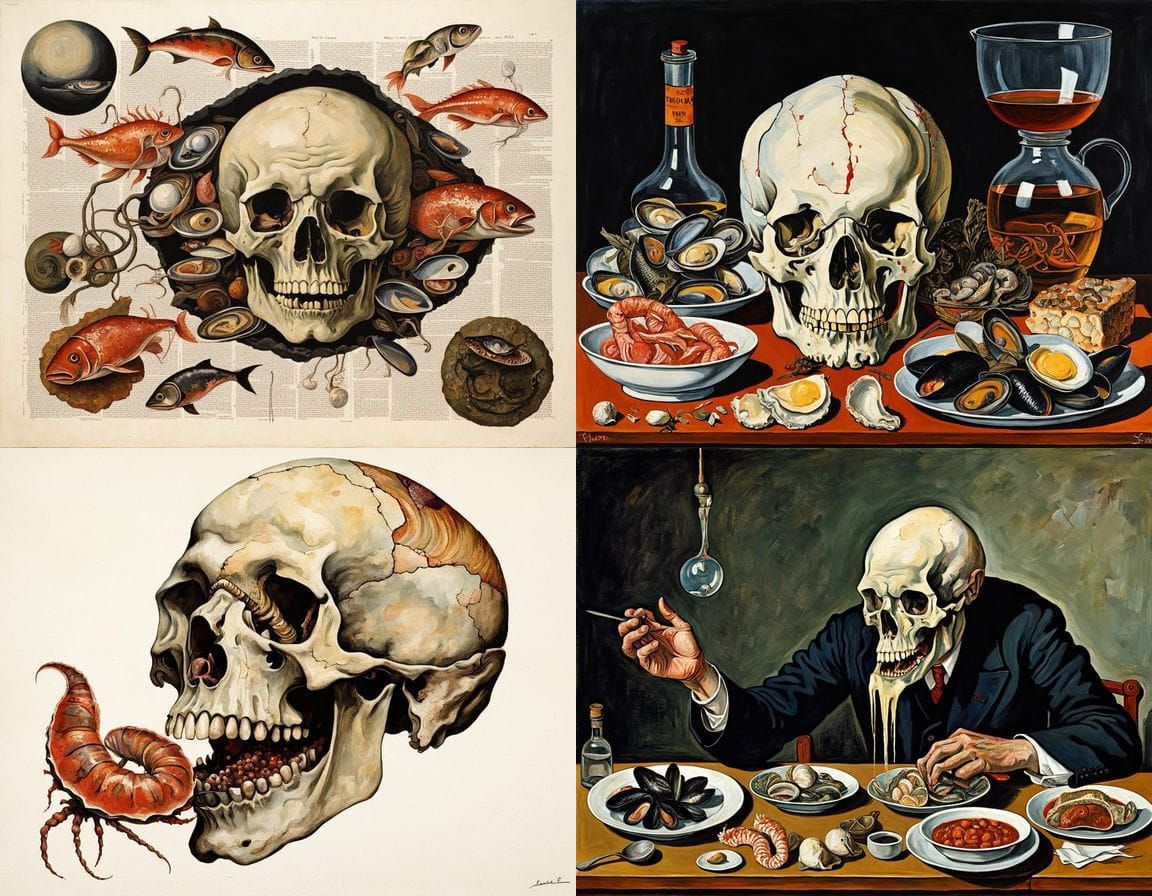 Ukiyo-e Anatomical Horror: Mythical Hybrid Creature