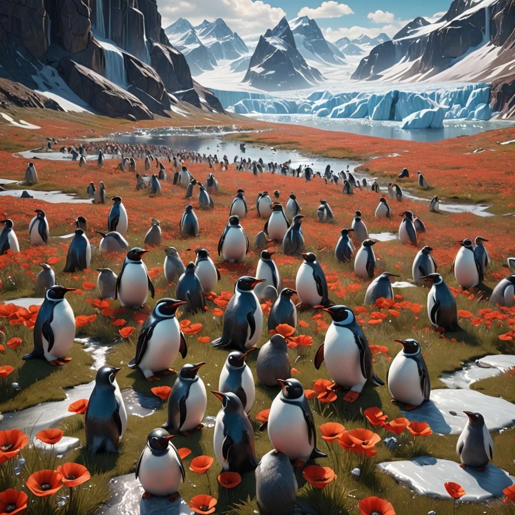 Faberge Penguin Colony in Poppy Valley