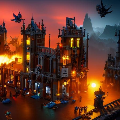 Lego Batman Detailed Matte Painting