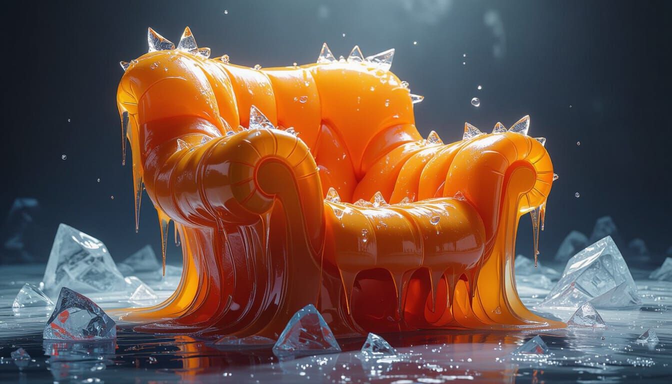 Avant-Garde Armchair Made of Soda and Ice