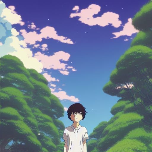Anime Key Visual in Studio Ghibli Style