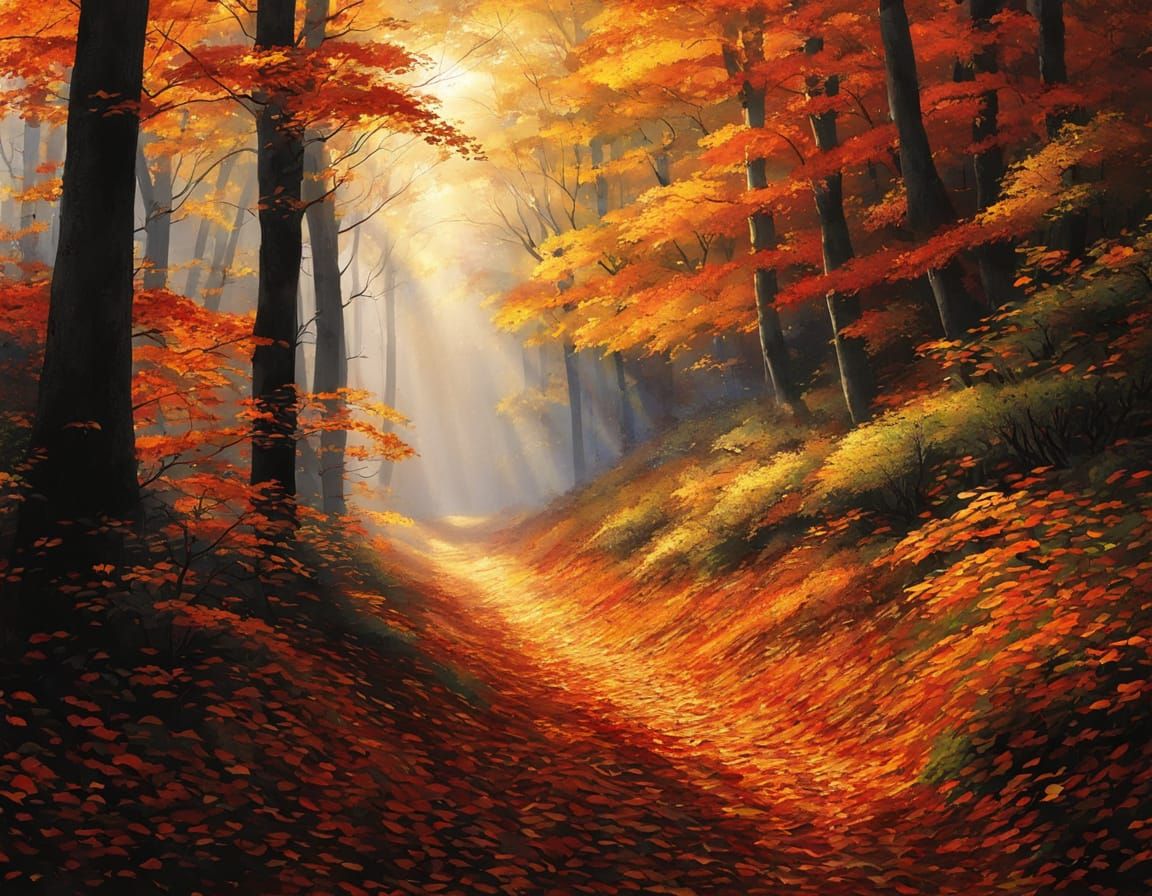 Autumn Forest in Golden Light