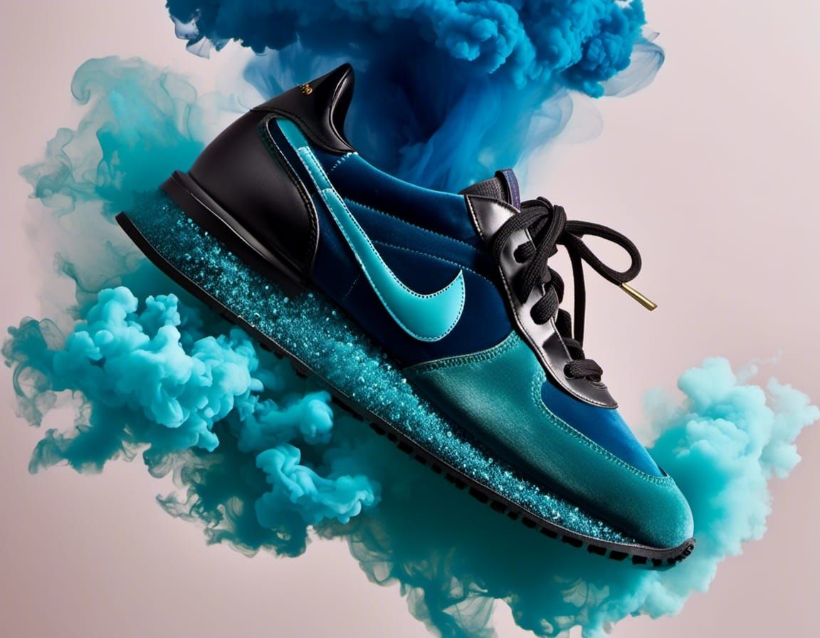 Designer Smoke Shoes in Turquoise and Blue