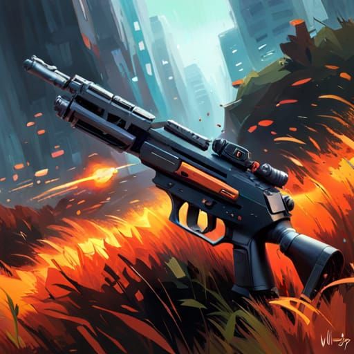 HK-47 Inspired Droid with Gun in Orange