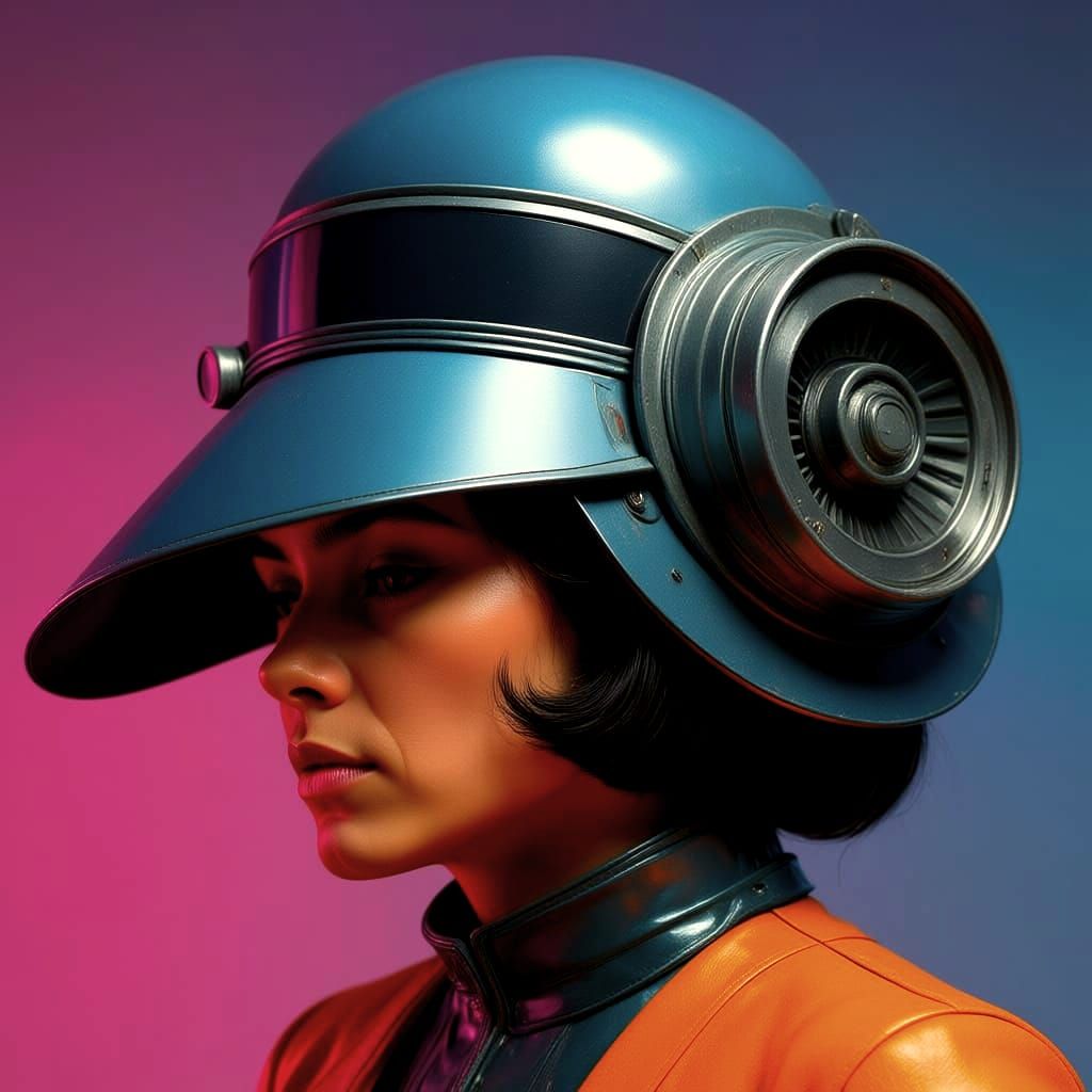 Retro Futurist with Turbo Fan Hat