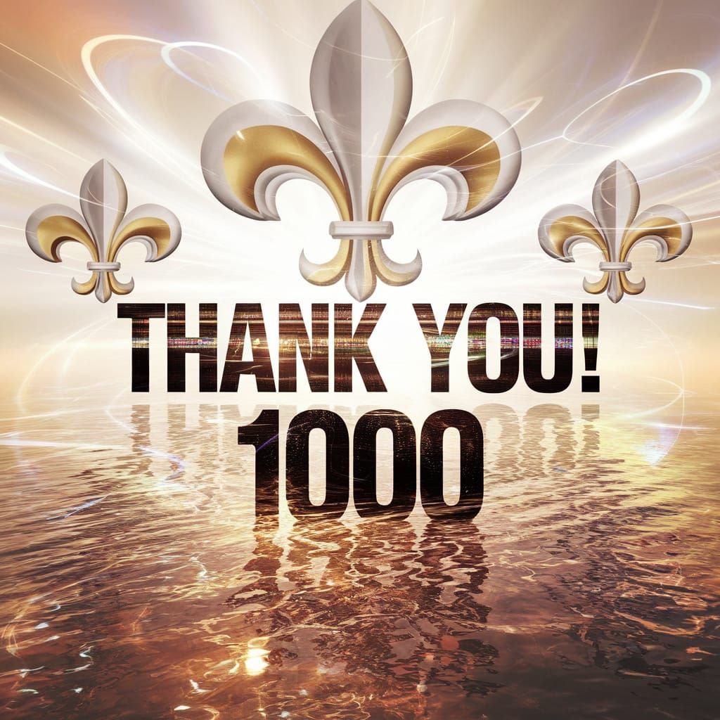 Glittering Digital Art Celebration of 1000 Followers