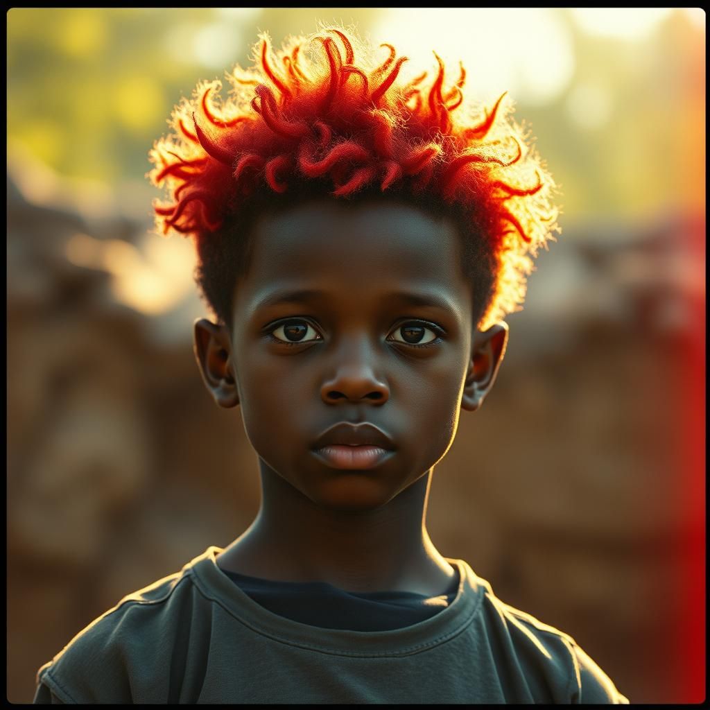 Cinematic Portrait: Boy with Fiery Red Hair