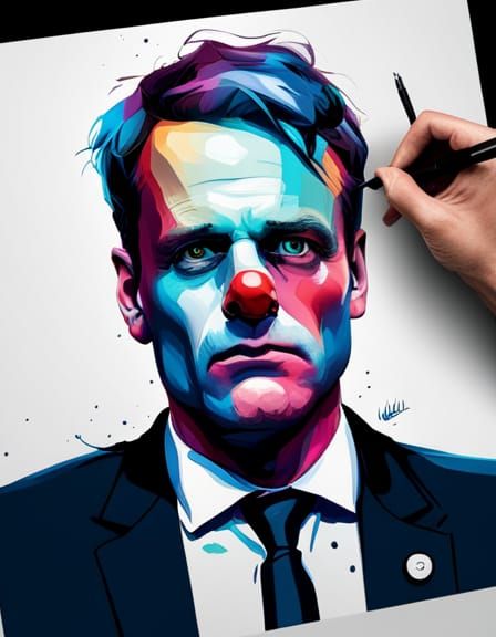 Zombie Clown Portrait in Digital Art Style