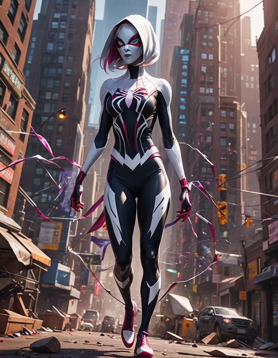 Spider Gwen Fan Art: Detailed Digital Painting