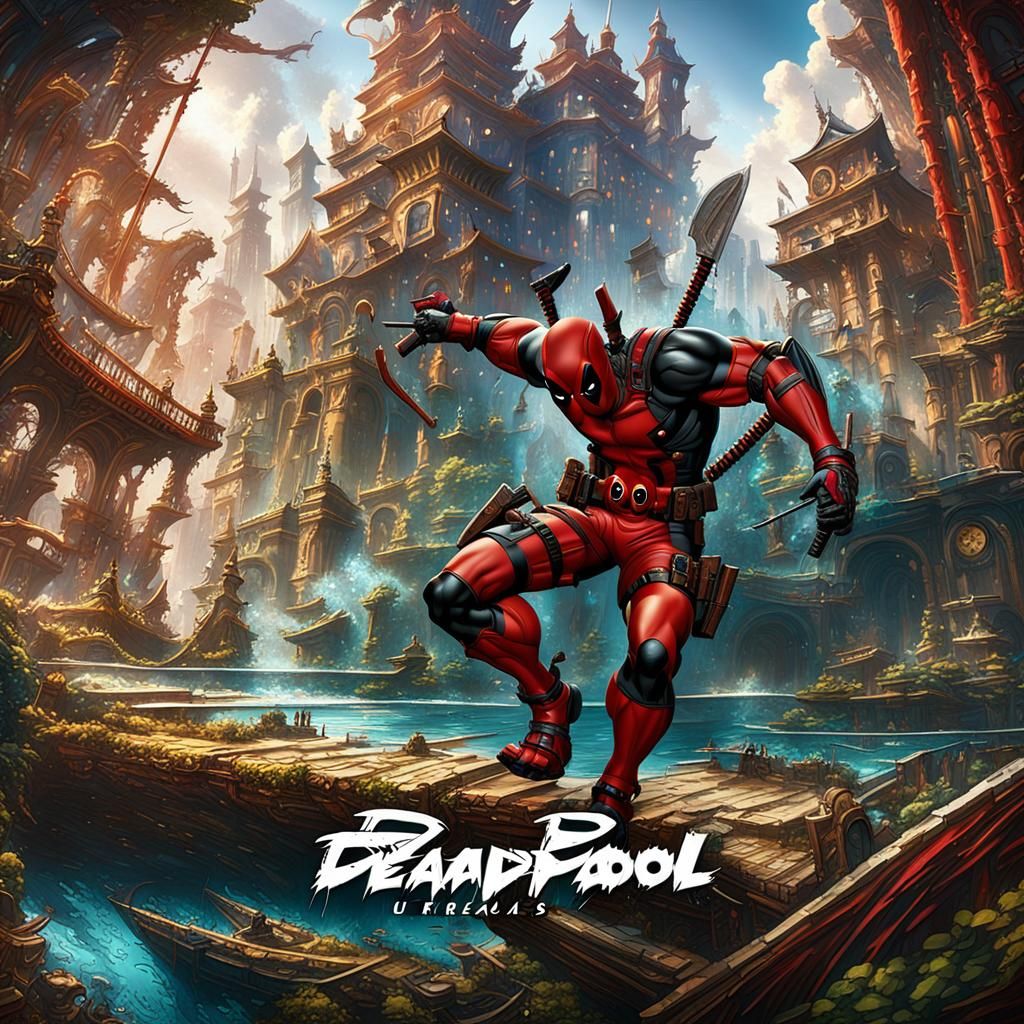 Detailed Deadpool Matte Painting in Unreal Engine 5