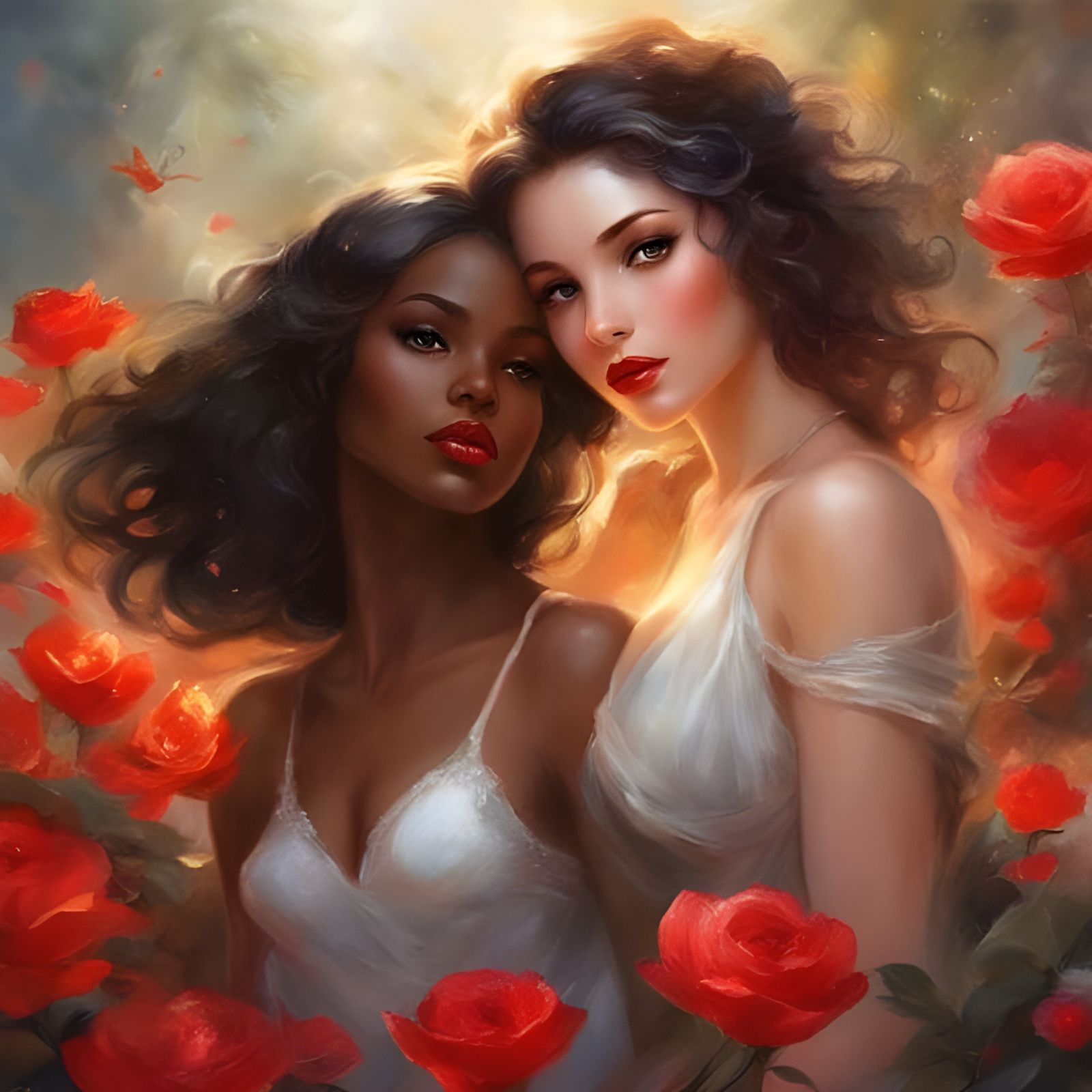 Beautiful French Woman with Dark Hair in Royo Style