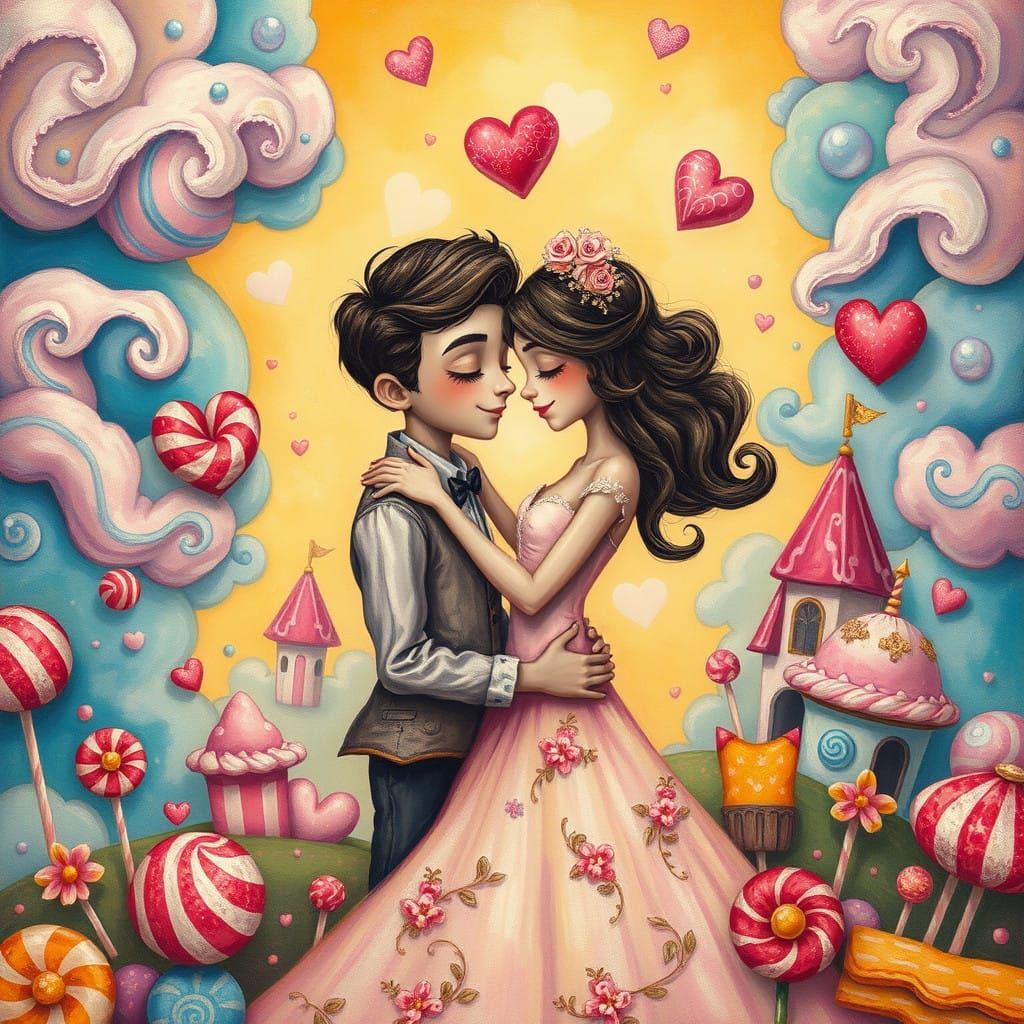 Sweethearts in Whimsical Candyland Wonderland